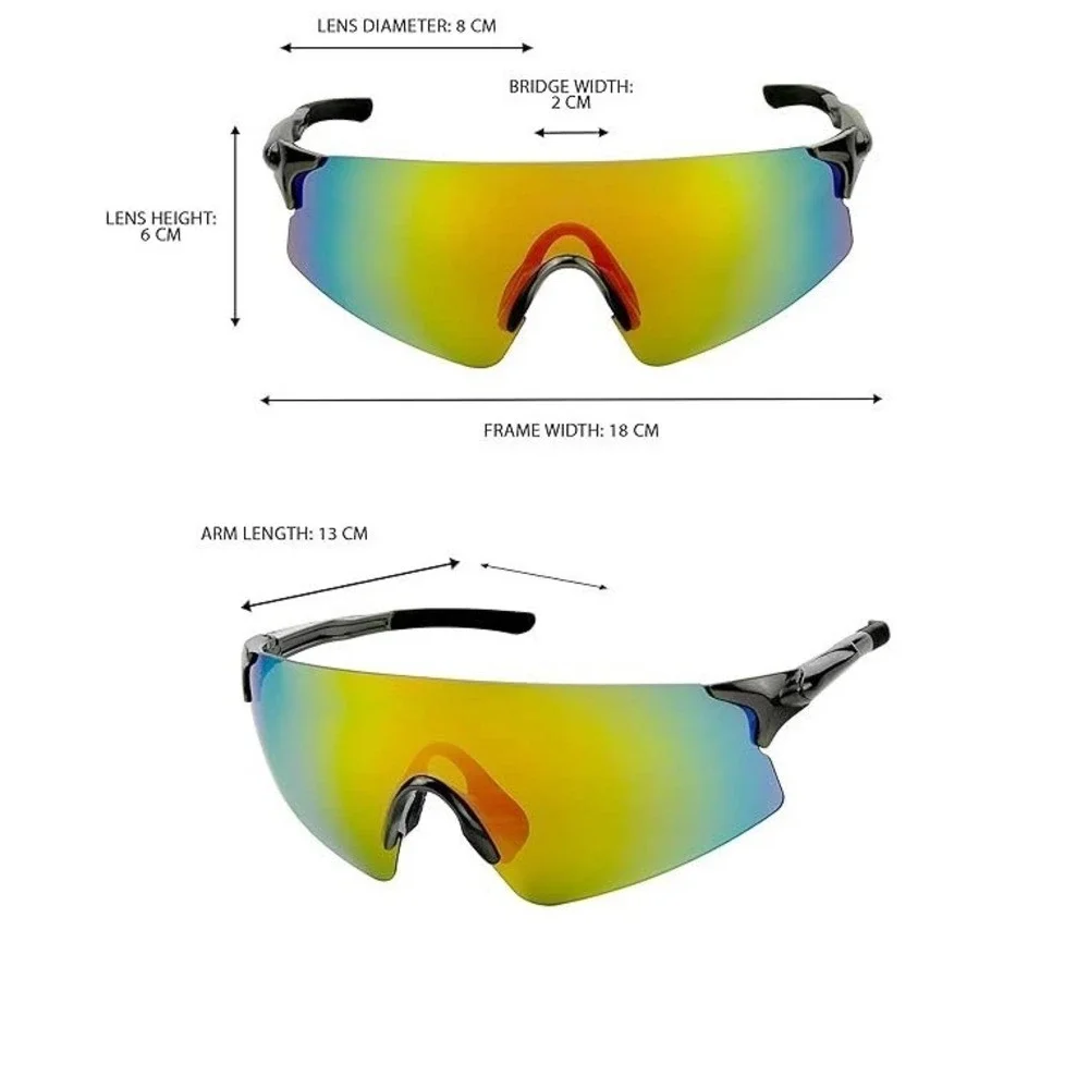 Mens Shield Sport Sunglasses Black‎ Red Rimless Wraparound Activity UV400 Lentes